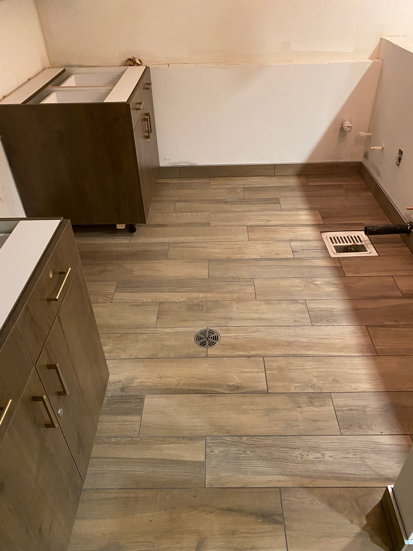 Wood-Look LVP Bathroom Floor