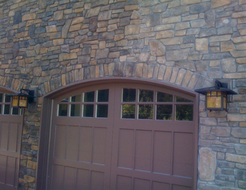 Stone Veneer Garage Façade