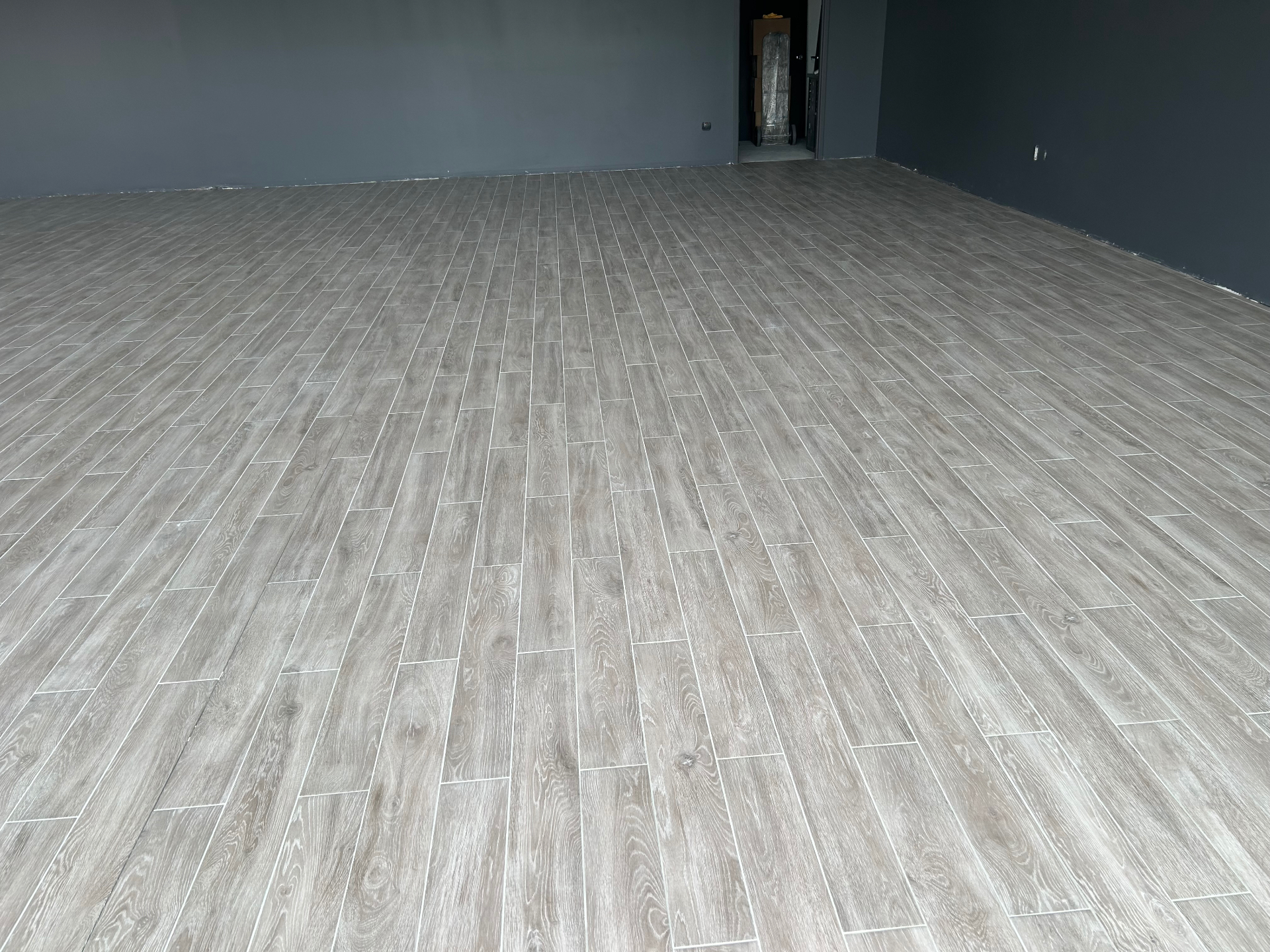 Gray Wood-Look Tile Floor