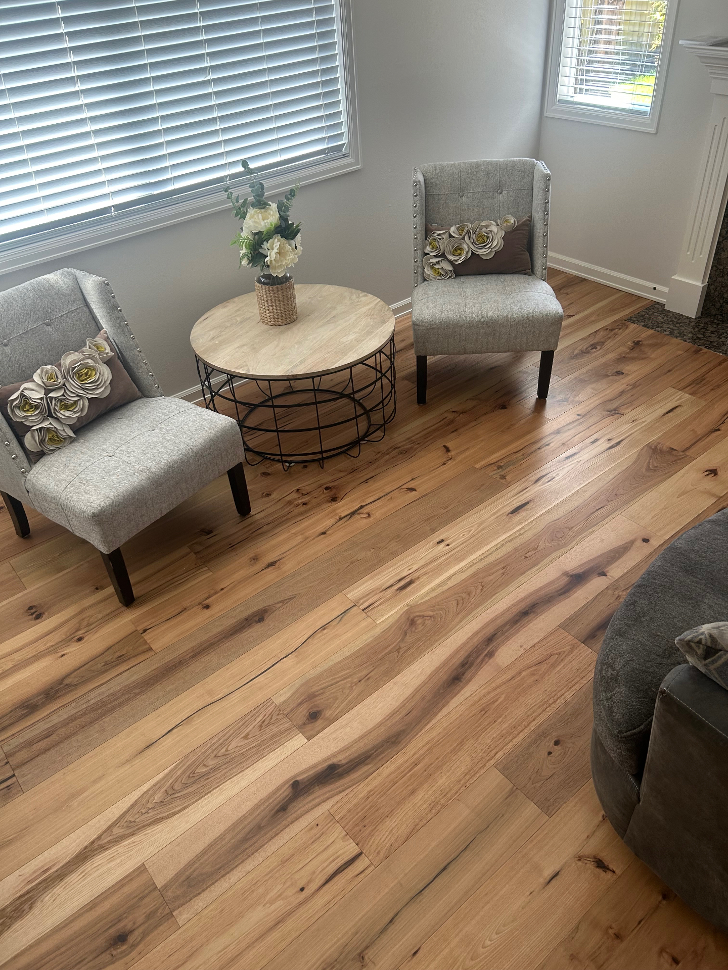 Hickory Hardwood Living Room