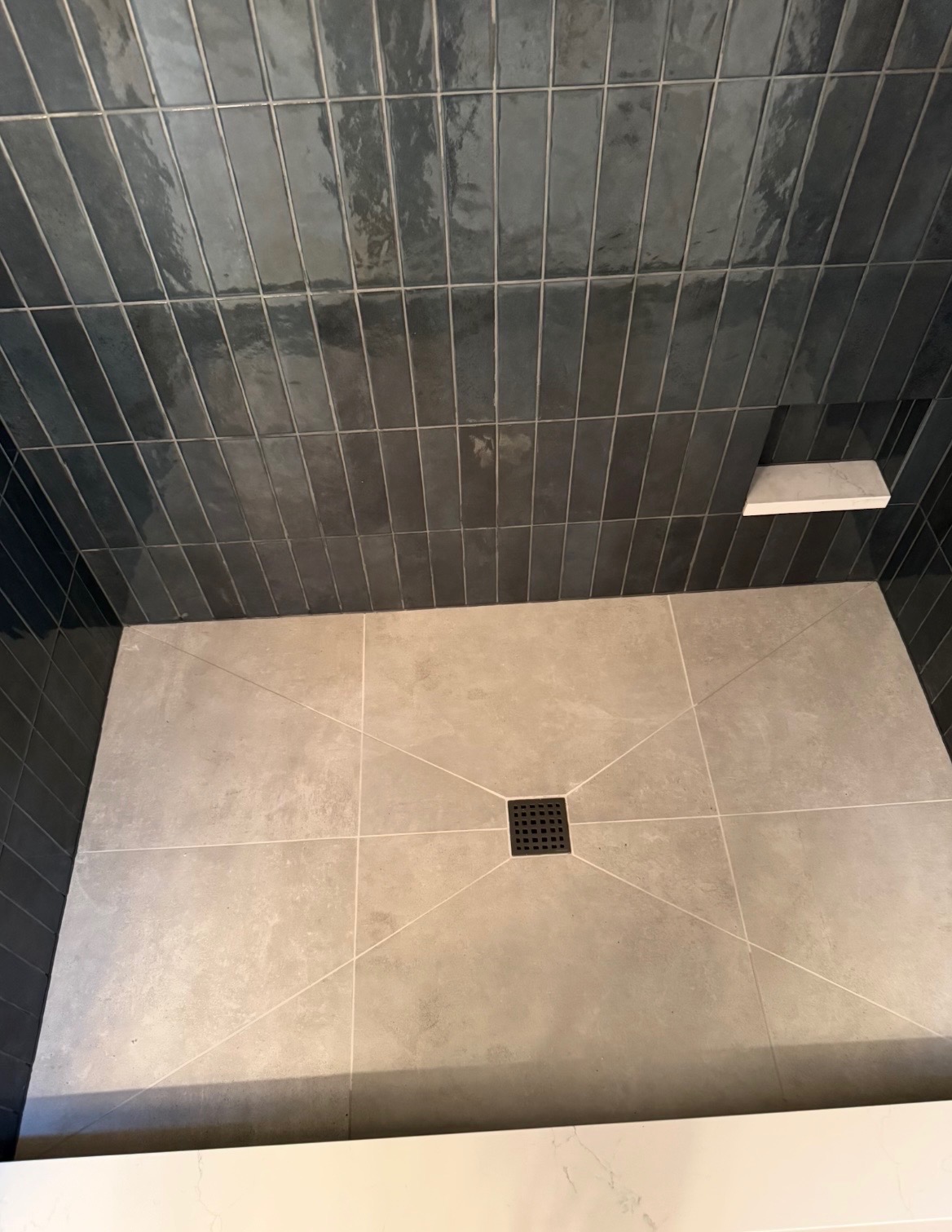 Slate Stacked Tile Shower